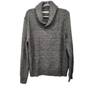 NWT Mutual Weave Heathered  Gray Shawl Collared Knit Sweater Men's L